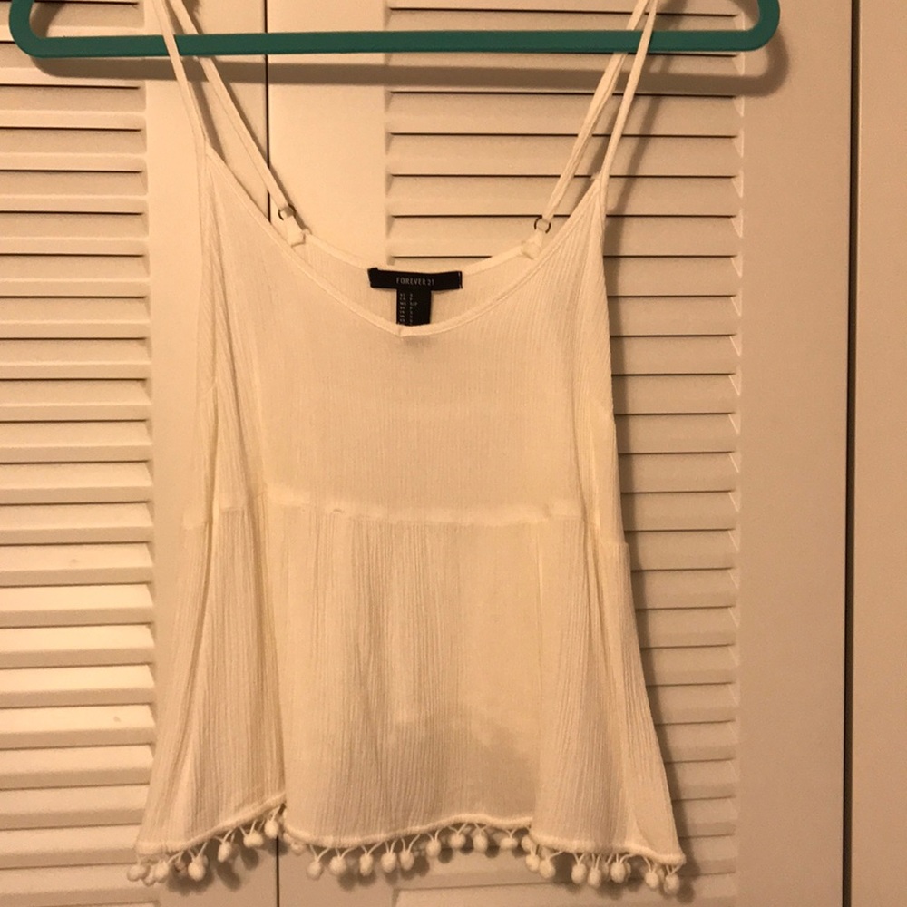 White Gauze Crop Tank